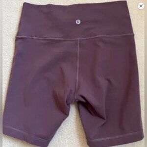 🍒LULULEMON sz 8 WUNDER SHORT High-Rise BIKE Train VINTAGE PLUM ~ 8" Inseam